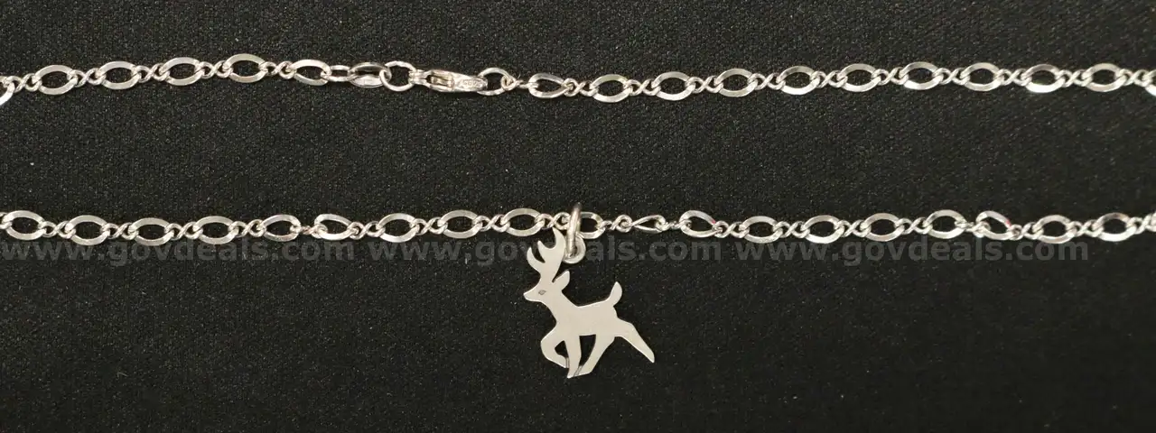 James Avery Sterling Silver Infant Necklace with Retired Reindeer Pendant, 4.8 G
