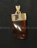 14K Yellow Gold Pendant With Amber Stone, 2.8 Grams