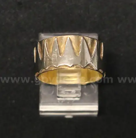 14K Yellow/White Gold Band Design Ring, 5.1 Grams