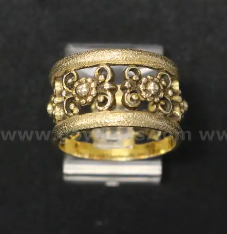 14K Yellow Gold Filigree Design Band, 7.2 Grams