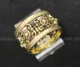 14K Yellow Gold Filigree Design Band, 7.2 Grams