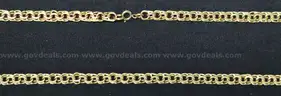 14K Yellow Gold Double Curb Link Design Necklace, 24.0 Grams