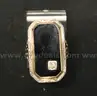 Vintage 10K White Gold Ring With Black Stone &#x26; Diamond, 4.1 Grams
