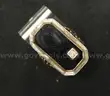 Vintage 10K White Gold Ring With Black Stone &#x26; Diamond, 4.1 Grams