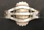 Silver Cuff Design Bracelet with Polished Brown Stone, 46.7 Grams