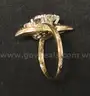 14K Yellow Gold Flower Design Ring With Diamonds, 6.9 Grams
