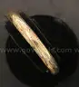 14K Yellow Gold Etched Hinged Bangle Bracelet, 7.9 Grams