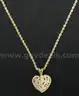 14K Yellow Gold Rope Necklace With Diamond Heart Pendant, 7.3 Grams