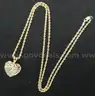14K Yellow Gold Rope Necklace With Diamond Heart Pendant, 7.3 Grams