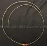Gold-Tone Wire Necklace &#x26; Claw Design Pend With Red Beads