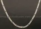 4 Sterling Silver Figaro Design Necklaces, 86.1 Grams