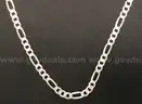 4 Sterling Silver Figaro Design Necklaces, 86.1 Grams