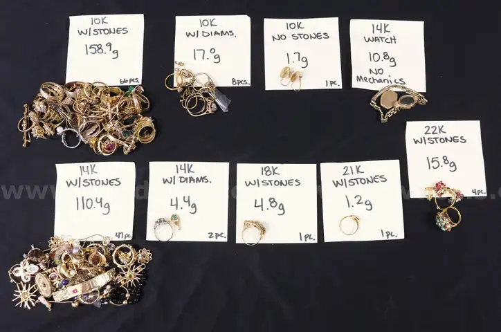 131 Pieces Of Assorted Scarp Gold Jewelry, 325.0 Grams