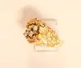 14K Yellow Gold Diamond Nugget Ring, 14.6 Grams