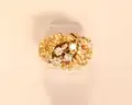 14K Yellow Gold Diamond Nugget Ring, 14.6 Grams