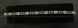 14K White Gold Diamond Linked Bracelet With Blue Stones, 16.1 Grams