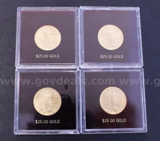 4- 2005 U.S. $25 Gold American Eagle 1/2 Ounce Coins