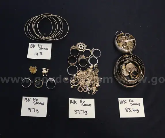 Approximately 83 Pieces Of Scrap Gold Jewelry, 150.3 Grams