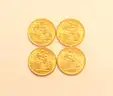4 Assorted Date British George V Gold Sovereign Coins, 32.0 Grams Total