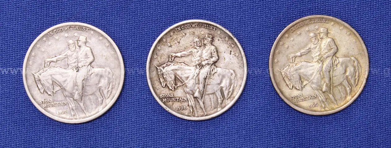3-1925 U.S. Stone Mountain Half Dollar Coins