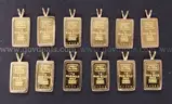 12 Suisse Credit 1 Gram Bars In 14K Y/G Bezels, 20.4 Grams