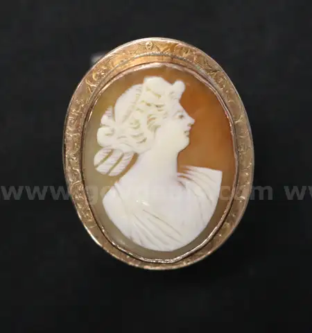 Vintage 12k Yellow and Rose Gold Cameo Ring, 11.0 Grams