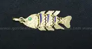 18k Yellow Gold and Enamel Fish Pendant, 3.9 Grams