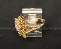 14k Yellow Gold Floral Cluster Design Ring with Diamonds, 5.4 Grams