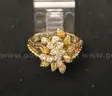 14k Yellow Gold Floral Cluster Design Ring with Diamonds, 5.4 Grams
