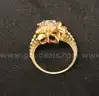 14k Yellow Gold Floral Cluster Design Ring with Diamonds, 5.4 Grams