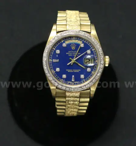 Men&#x27;s 1980 Rolex Day-Date President in 18k Gold with Diamond Bezel, 129.6 Grams