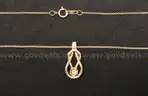 Gold-Plated Silver Cable Link Necklace with Diamond Pendant, 3.4 Grams