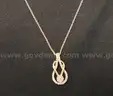Gold-Plated Silver Cable Link Necklace with Diamond Pendant, 3.4 Grams