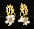 14k Yellow Gold Baroque Pearl Cluster Design Ring and Earrings, 13.7 Grams Total