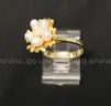 14k Yellow Gold Baroque Pearl Cluster Design Ring and Earrings, 13.7 Grams Total