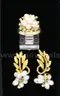 14k Yellow Gold Baroque Pearl Cluster Design Ring and Earrings, 13.7 Grams Total