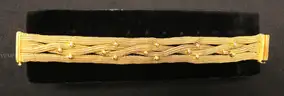 18k Yellow Gold Triple Strand Mesh Design Bracelet, 34.3 Grams