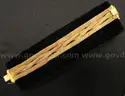 18k Yellow Gold Triple Strand Mesh Design Bracelet, 34.3 Grams