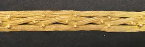 18k Yellow Gold Triple Strand Mesh Design Bracelet, 34.3 Grams