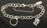 James Avery Sterling Silver Forged Link Charm Bracelet and 2 Charms, 11.1 Grams