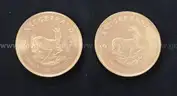 2- Gold 1978 South African Krugerrand 1 Ounce Coins, 67.8 Grams