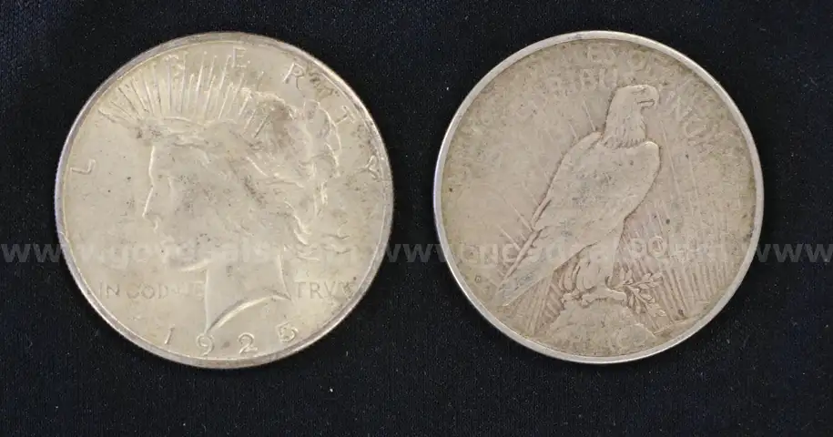 25 Assorted U.S. Silver Peace Dollar Coins