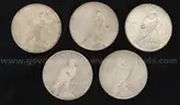25 Assorted U.S. Silver Peace Dollar Coins