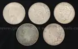25 Assorted U.S. Silver Peace Dollar Coins