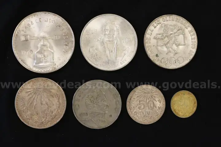 27 Assorted Mexican Coins, Some Silver Totaling 273.8 Grams