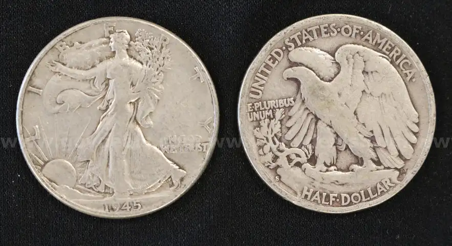 28 Assorted U.S. Silver Walking Half Dollar Coins