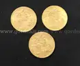 3 Assorted Date British George V Gold Sovereign Coins, 23.9 Grams Total
