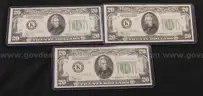 1- 1928A U.S. $100 Note and 6- 1934 U.S. $20 Notes, Some in Sequence