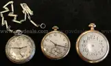 5 Assorted Gold Tone Pocket Watches