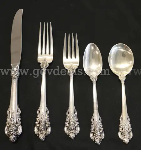 32 Pieces of Wallace Sterling Silver Grande Baroque Flatware, 1893.3 Grams